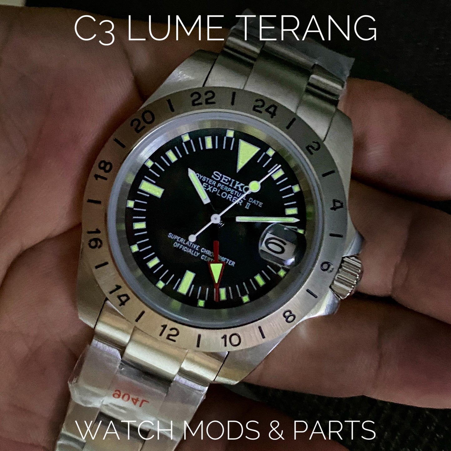 WMNP Exclusive Seiko mod vintage 39mm explorer 2. Dengan Seiko Movement Cal NH34 GMT