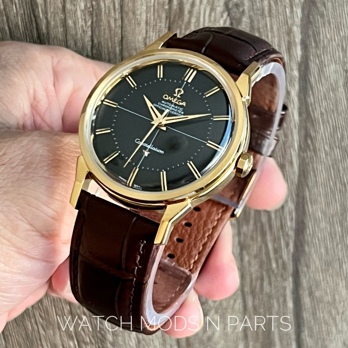 An Omega Constellation Pie Pan Black Dial