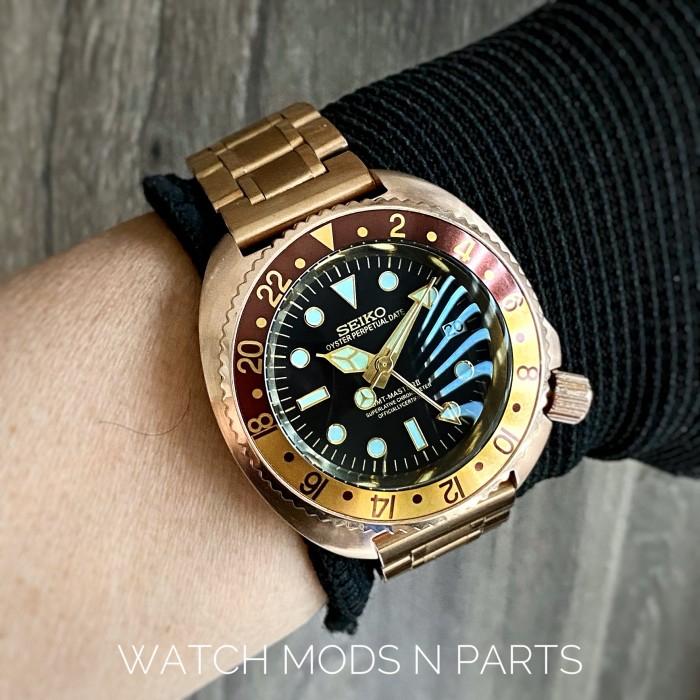 Seiko Mod Rare Captain Willard on PVD Bronze Gold Rootbeer with Seiko NH34 GMT Movement
