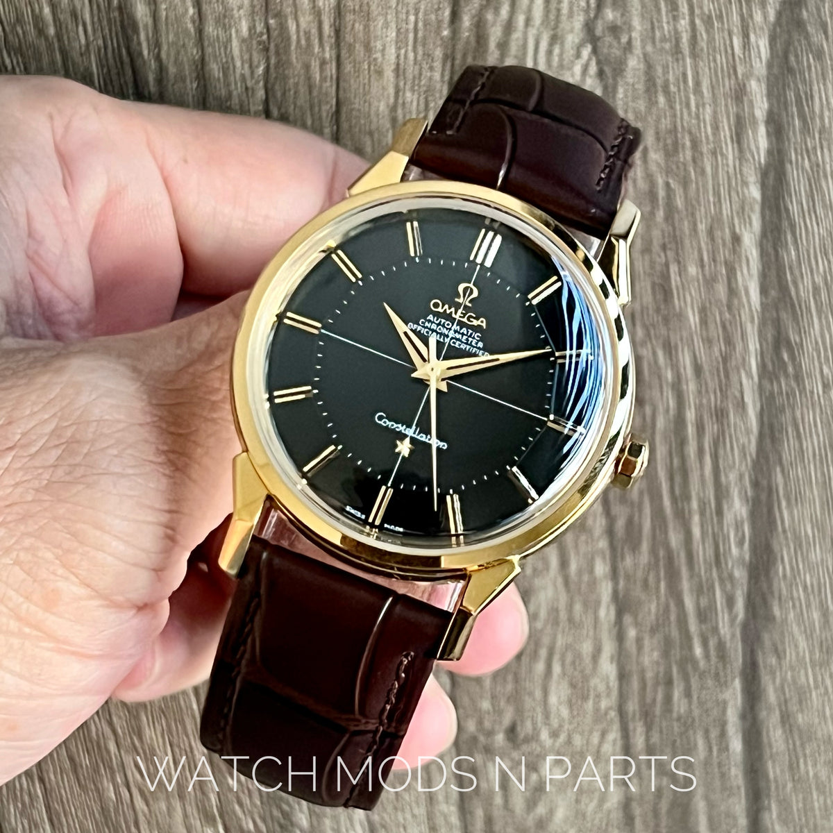 An Omega Constellation Pie Pan Black Dial