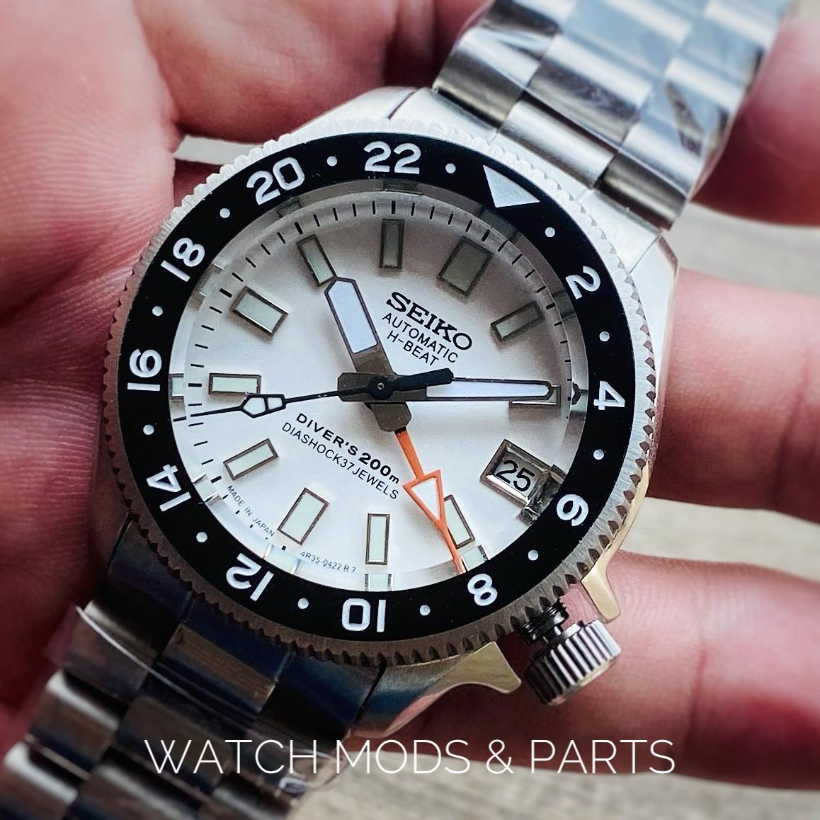 WMNP Exclusive Seiko Skx013 GMT mod diameter 37mm white dial 62mas with Seiko Movement nh34