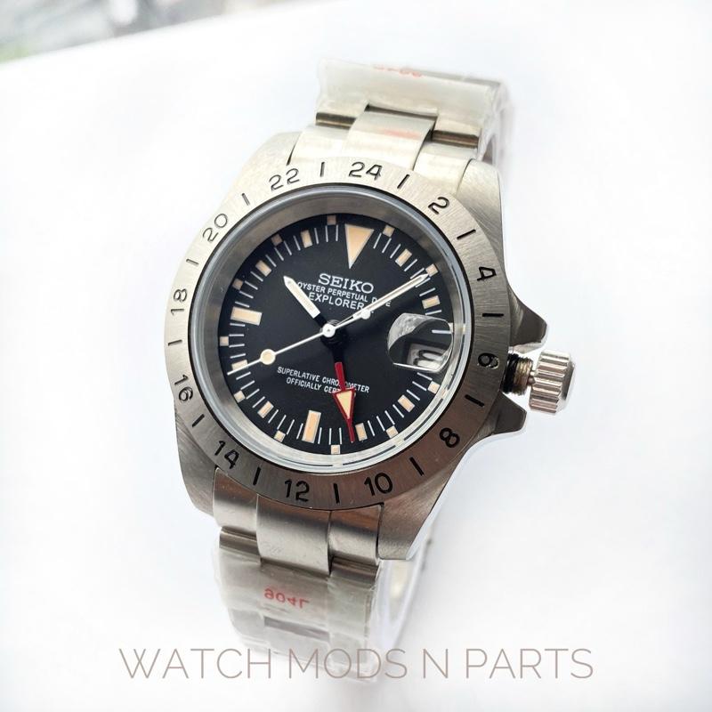 WMNP Exclusive Seiko mod vintage 39mm explorer 2. Dengan Seiko Movement Cal NH34 GMT