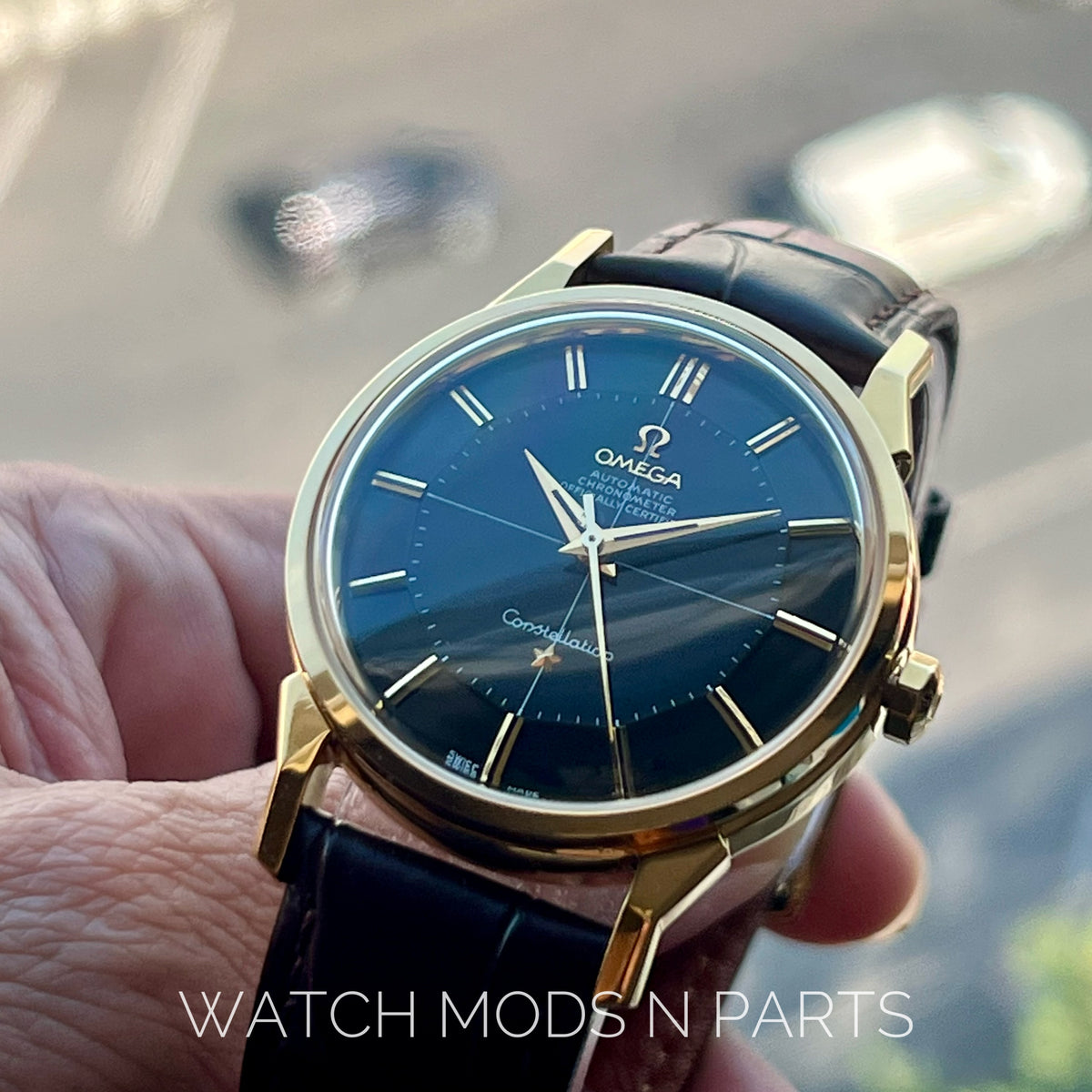 An Omega Constellation Pie Pan Black Dial