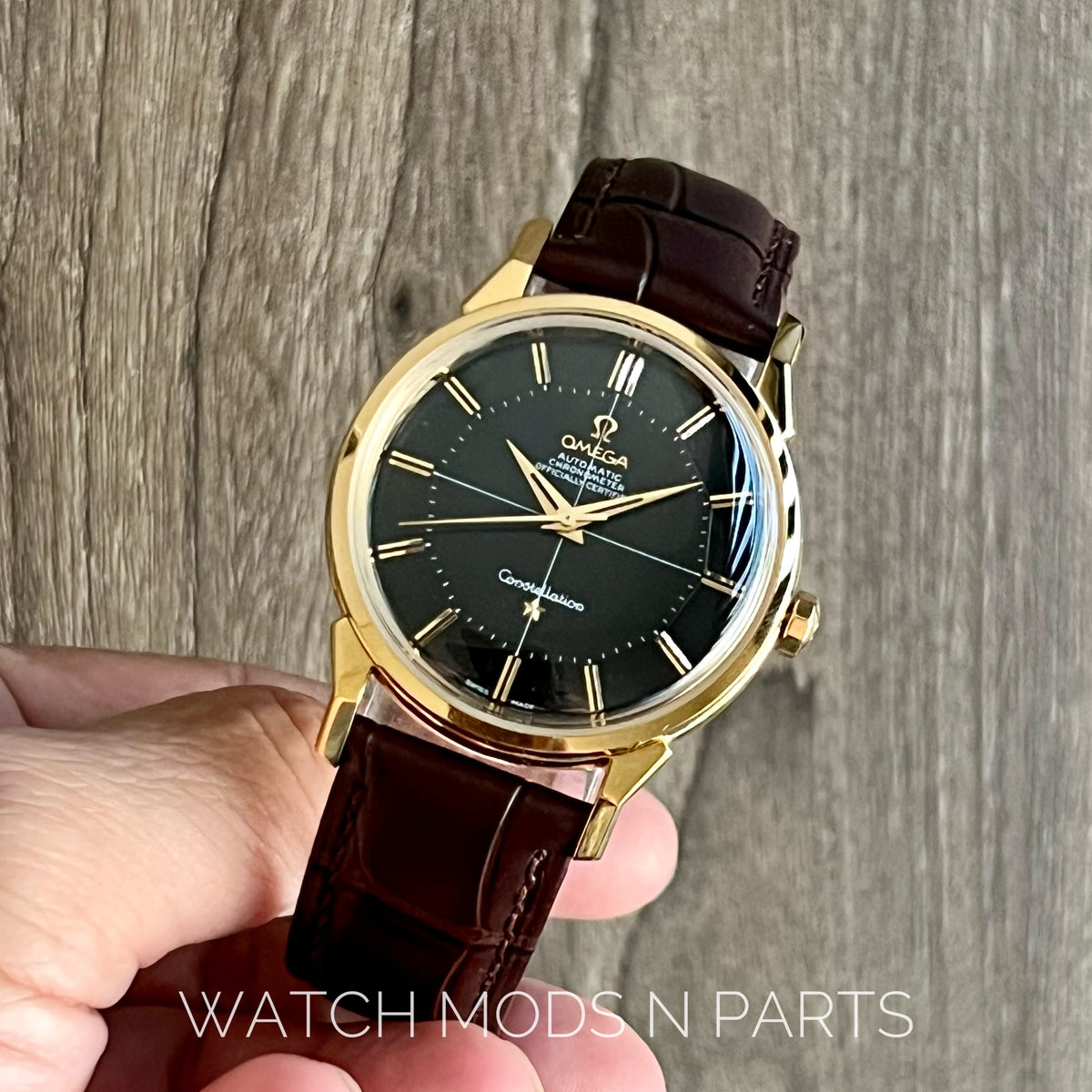 An Omega Constellation Pie Pan Black Dial