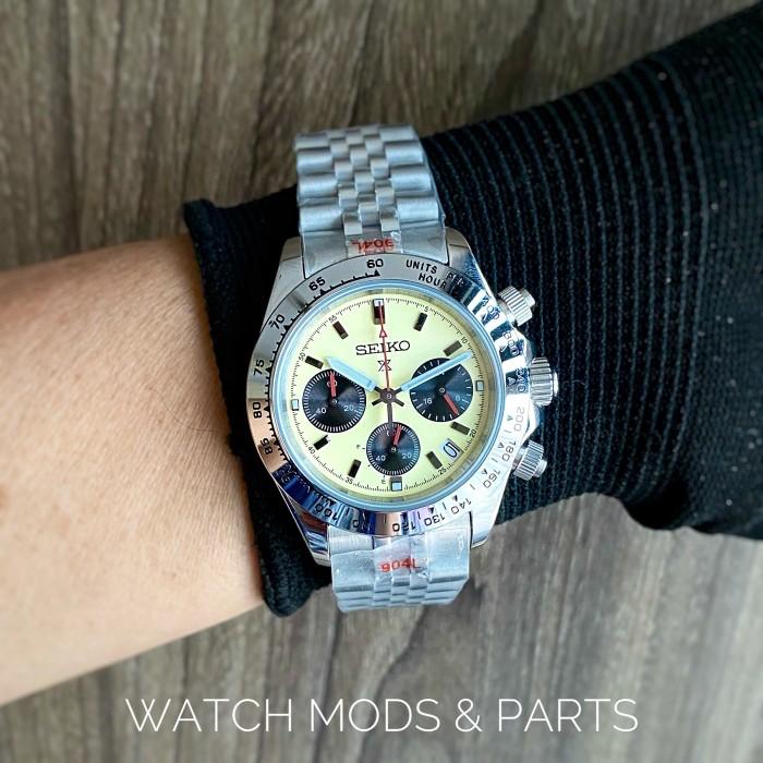 WMNP Seiko Custom Chrono Speedtimer Daytona Seiko VK63 Cream Yellow