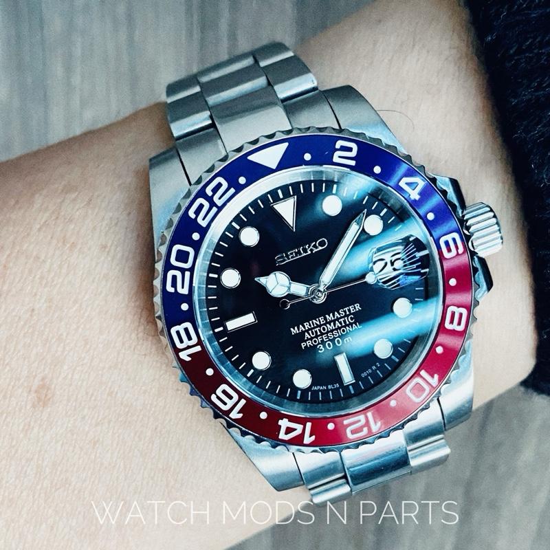 WMNP Seiko Mod Movement Seiko NH35 Pepsi GMT Bezel