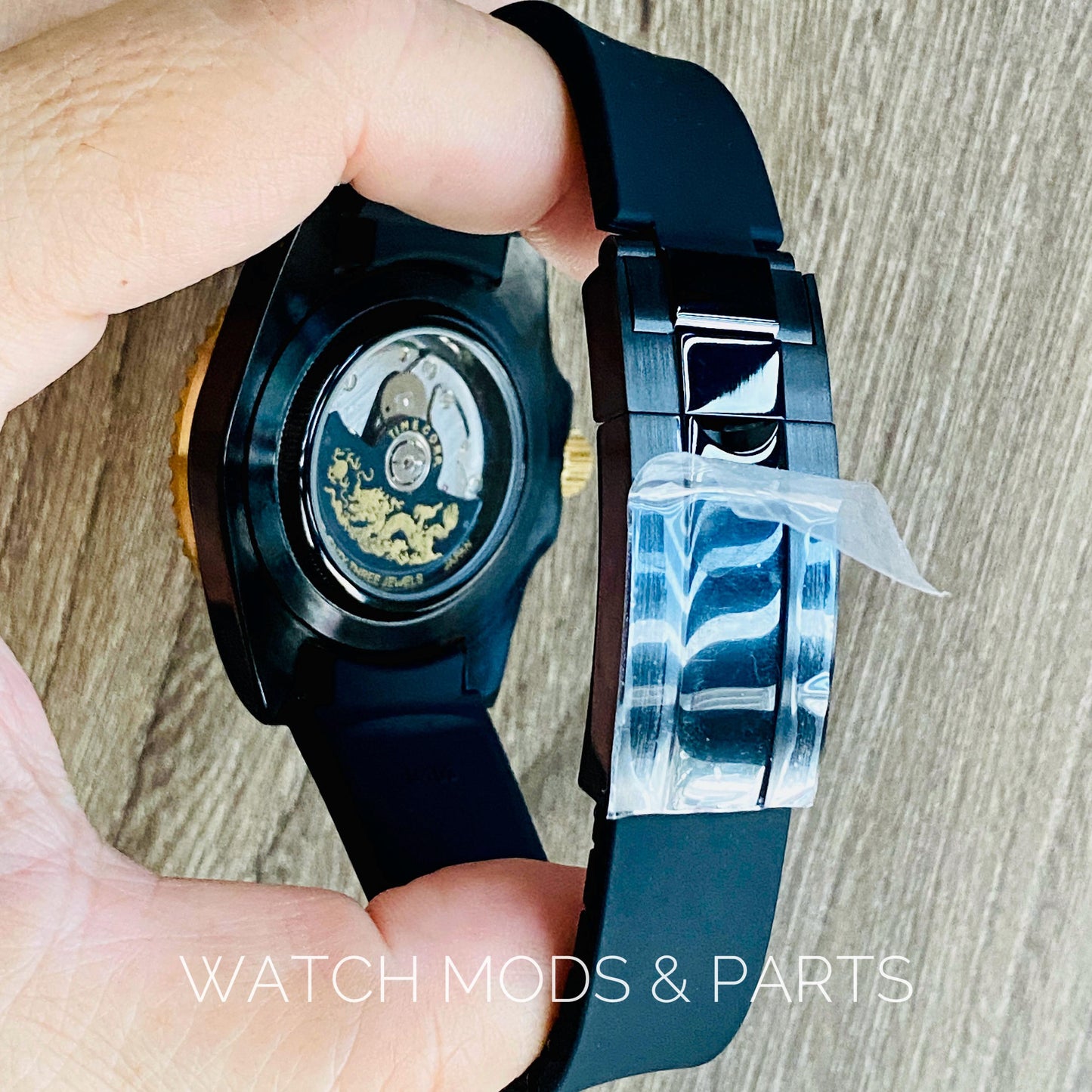 WMNP Exclusive Marine Master Black Dragon Seiko Mod Custom NH35 Movement with black Dragon Rotor