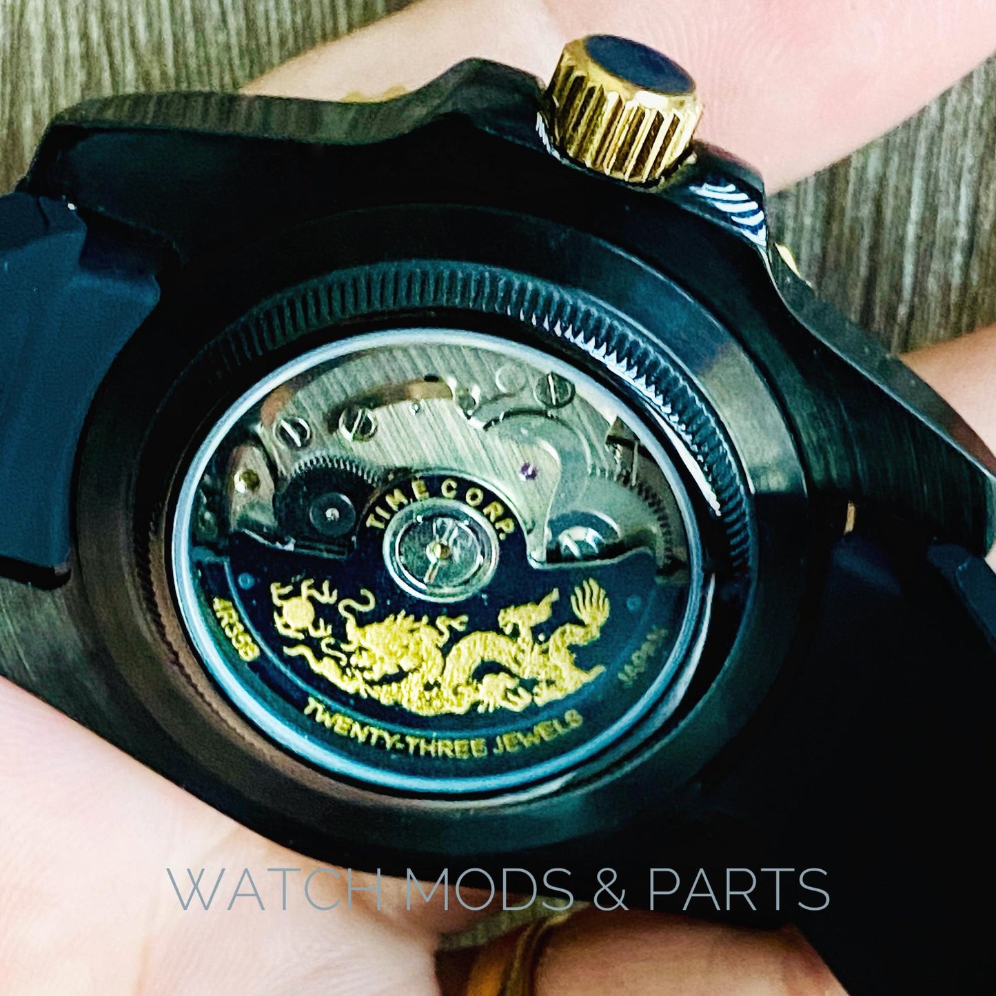 WMNP Exclusive Marine Master Black Dragon Seiko Mod Custom NH35 Movement with black Dragon Rotor