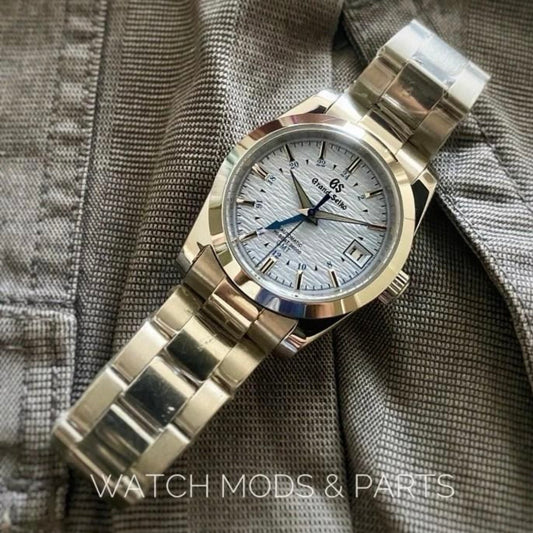 Custom Mod Grand Seiko GS GMT NH34 36mm Blue Ripple dial on Oyster Bracelet