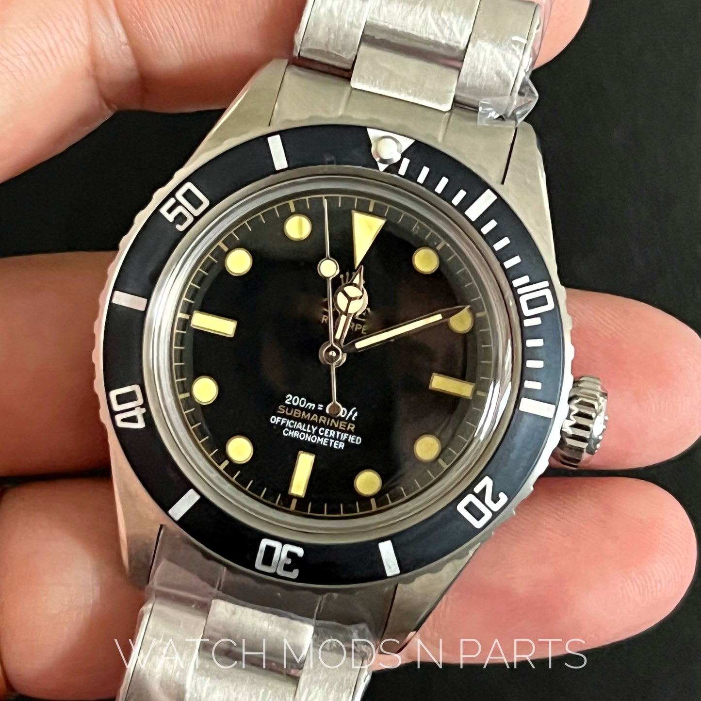 Custom Mod Vintage Rolex 6538 4 liner big brevet Crown