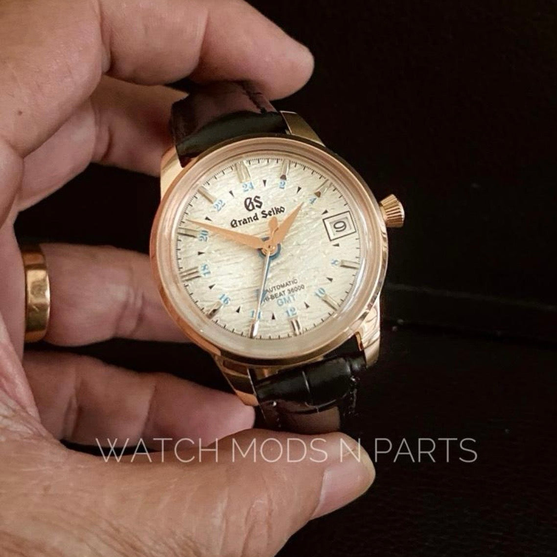Custom Mod Grand Seiko GS GMT 33mm Ladies Watch white ripple dial on your choice of watch band