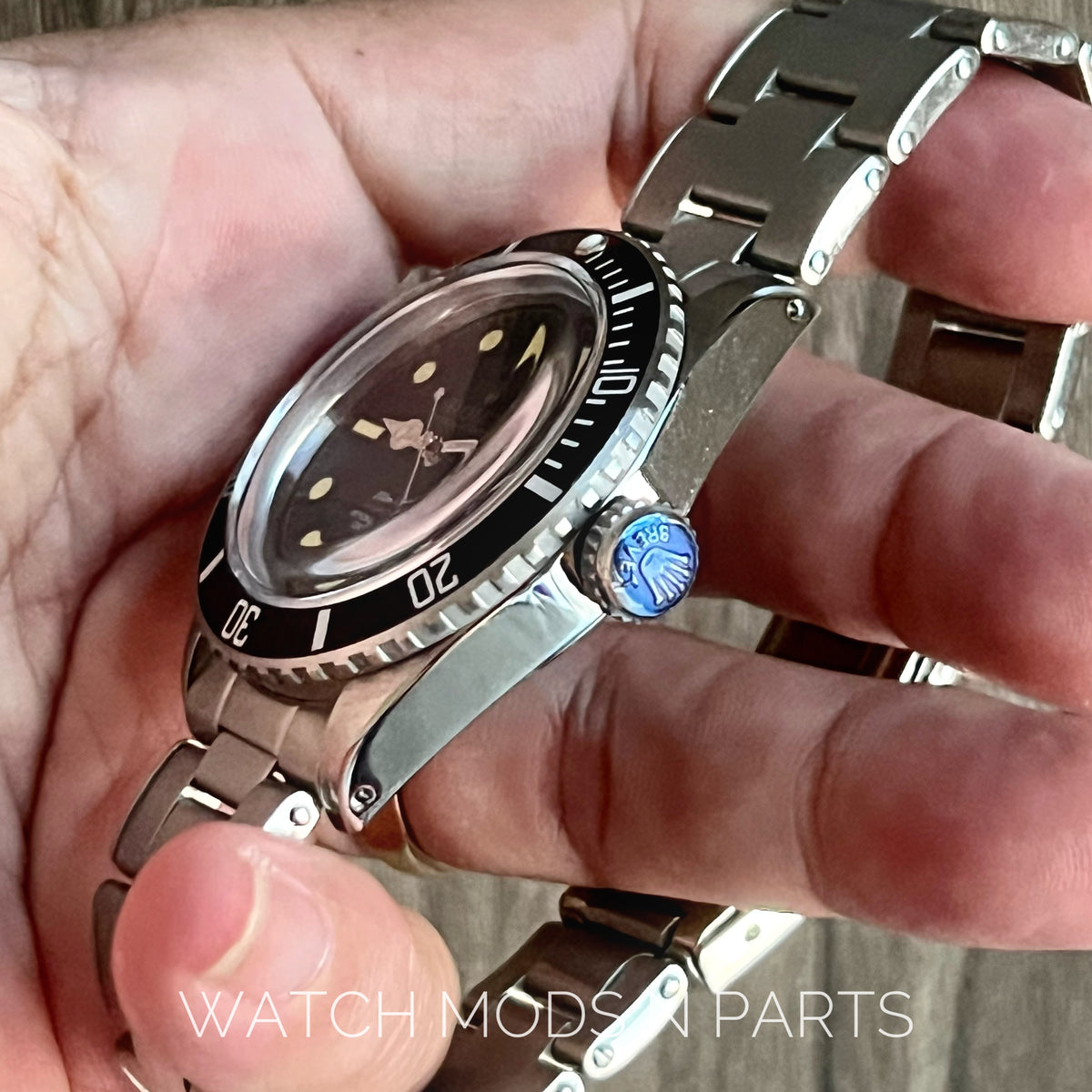 Custom Mod Vintage Rolex 6538 4 liner big brevet Crown