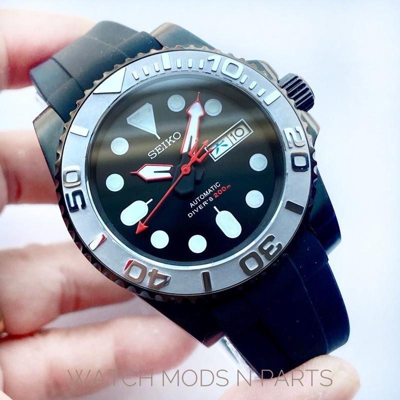 WMNP Exclusive Seiko Yachtmaster black grey with seiko nh36a movement