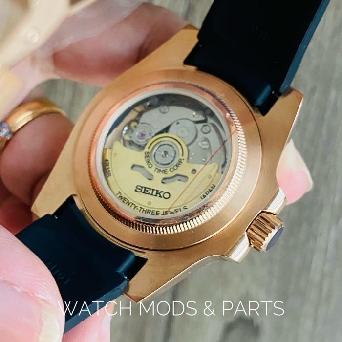 WMNP Seiko Mod Yacht Master Black Rose Gold movement  seiko 4r35b