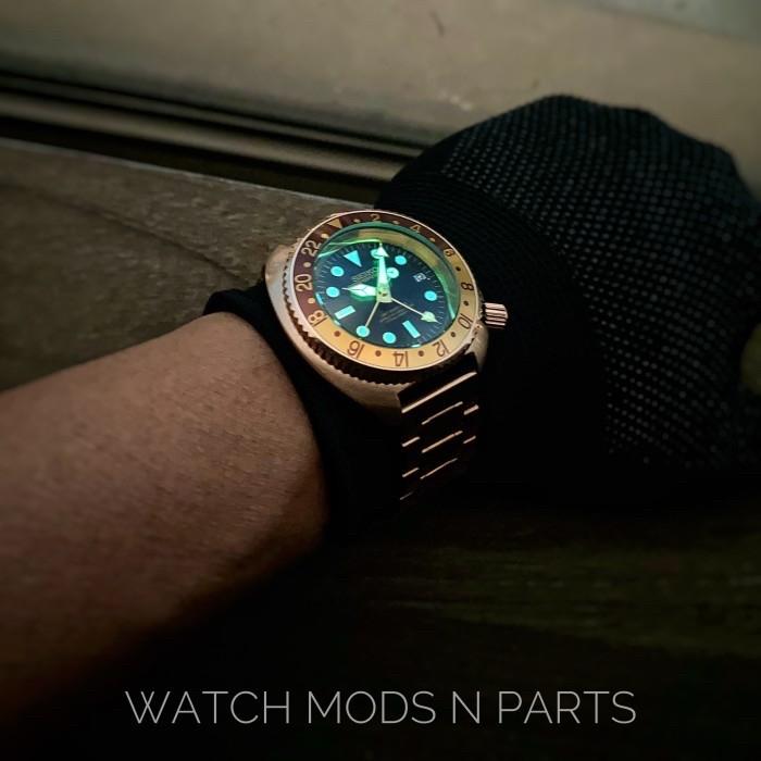 Seiko Mod Rare Captain Willard on PVD Bronze Gold Rootbeer with Seiko NH34 GMT Movement