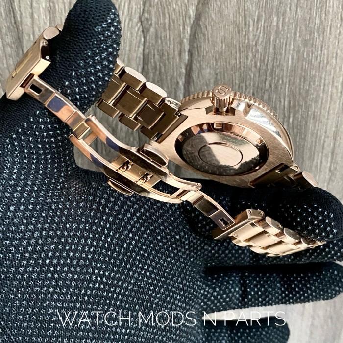 Seiko Mod Rare Captain Willard on PVD Bronze Gold Rootbeer with Seiko NH34 GMT Movement