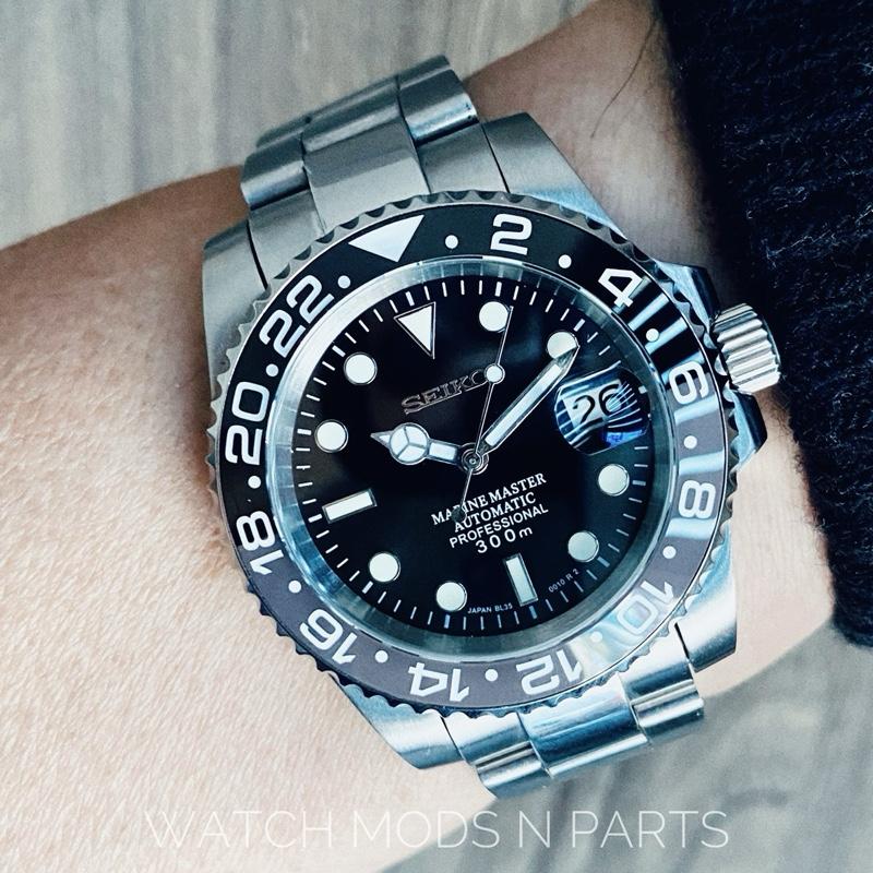 WMNP Seiko Mod Movement Seiko NH35 Bruce Wayne GMT Bezel