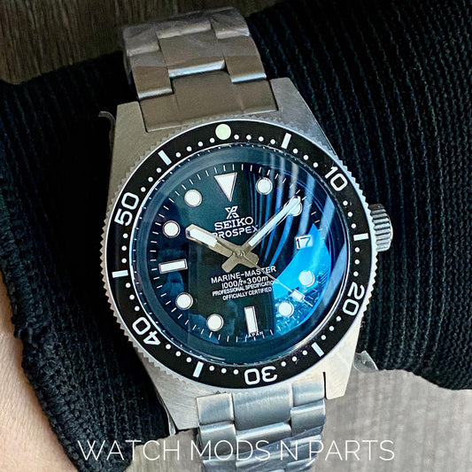 WMNP 62mas mod 41mm Marine Master Top Hat Double Dome Sapphire Crystal Blue AR with Seiko Cal nh35 Movement
