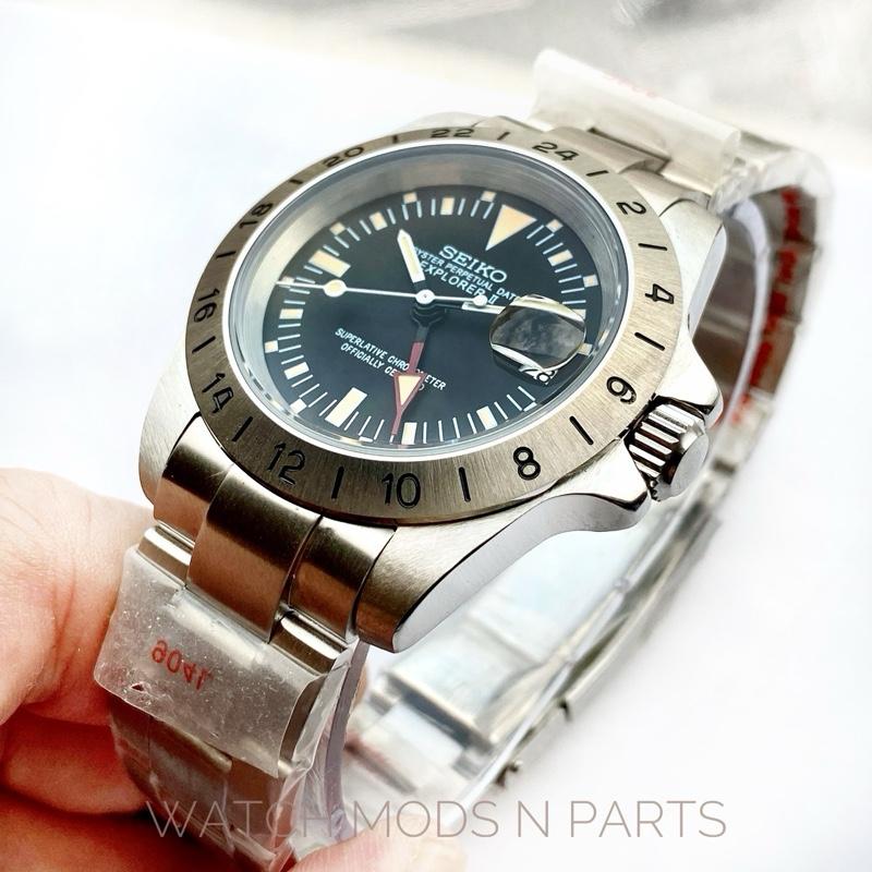 WMNP Exclusive Seiko mod vintage 39mm explorer 2. Dengan Seiko Movement Cal NH34 GMT