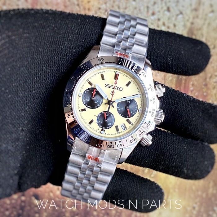 WMNP Seiko Custom Chrono Speedtimer Daytona Seiko VK63 Cream Yellow